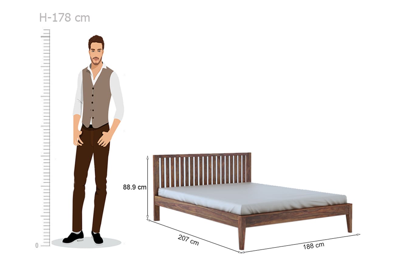 Sovereign Serenity Solid Wood King Size bed