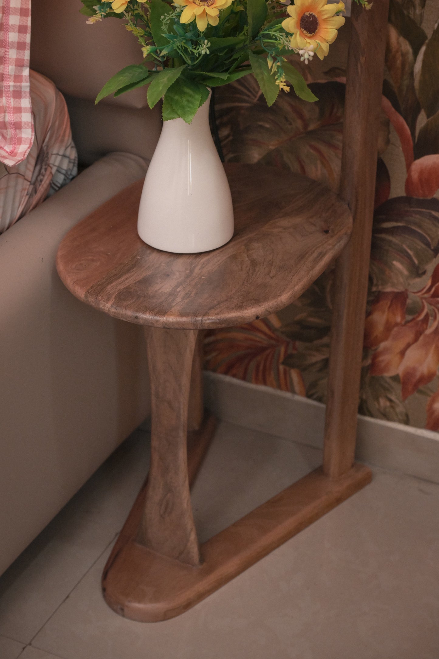 FlexiEdge Solid wood Side lamp Table