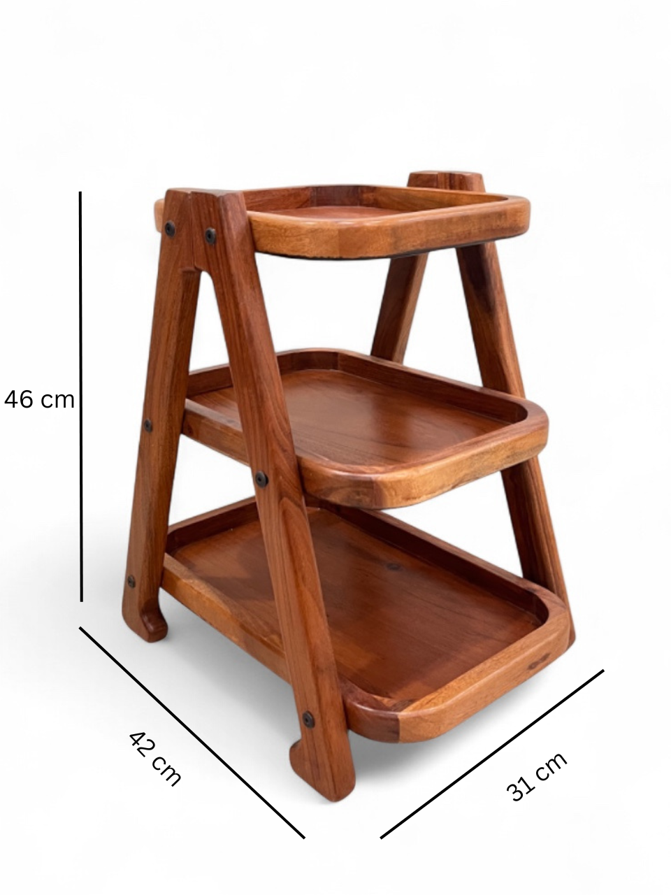 Pyramid Vegetable Rack 3 Layer Solid Wood