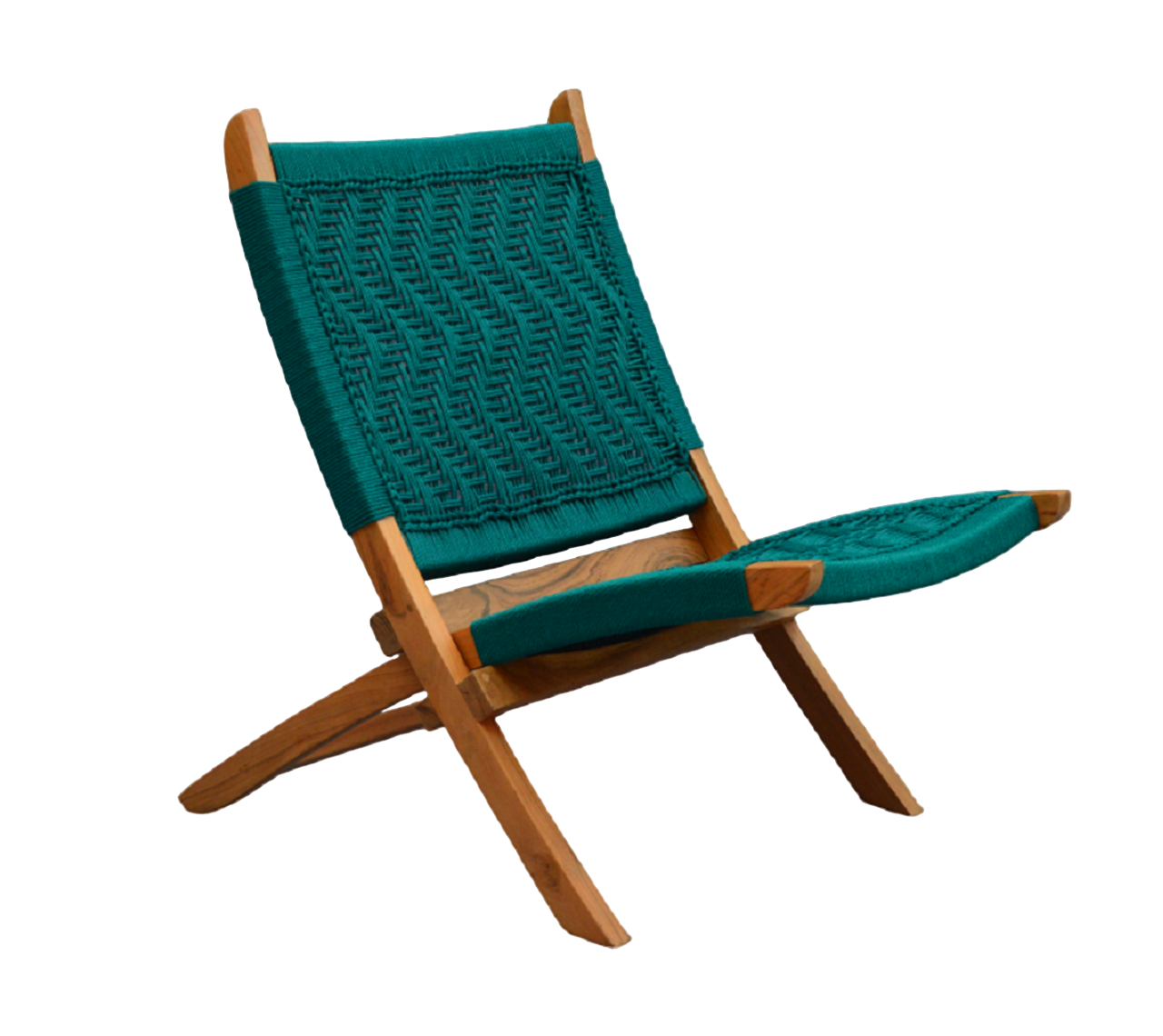 Orchid Homez Hand Woven Lounge Chair Folding Solid Wood Outdoor Chair