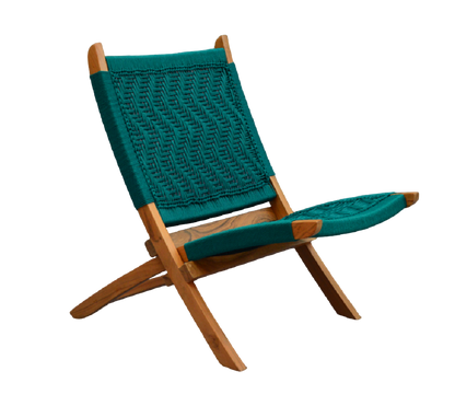 Orchid Homez Hand Woven Lounge Chair Folding Solid Wood Outdoor Chair