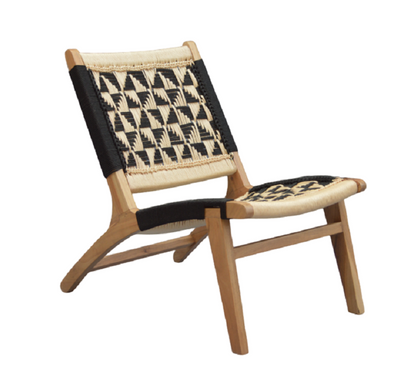 Heritage Haven Hand Woven Lounge Chair Solid Wood Chair by Orchid Homez