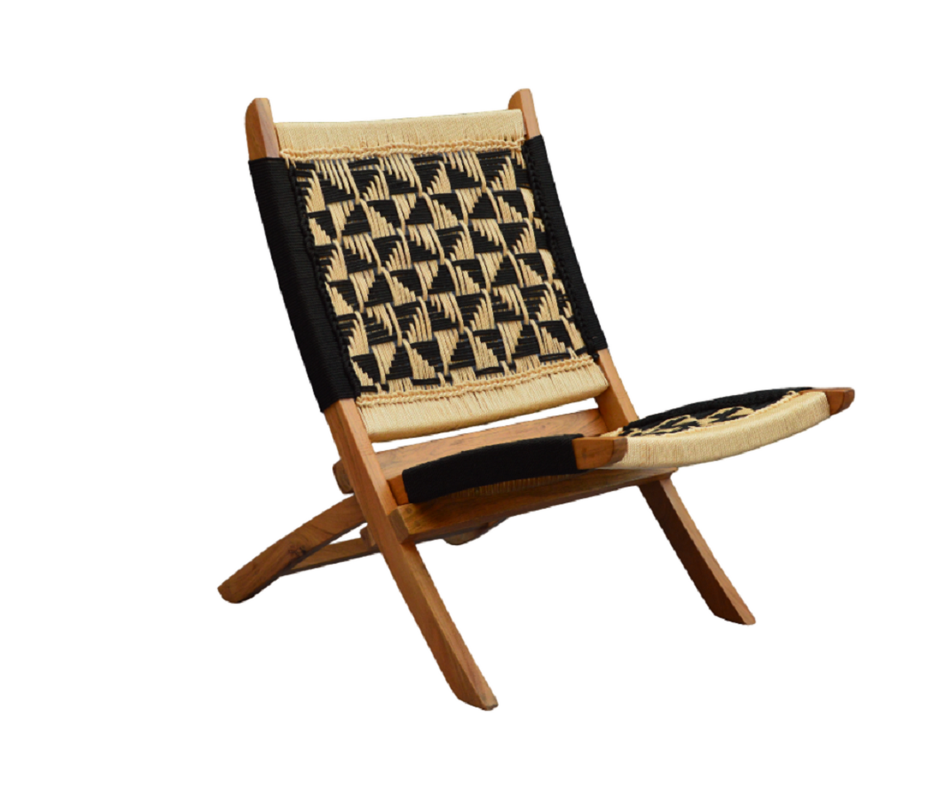 Orchid Homez Hand Woven Lounge Chair Folding Solid Wood Outdoor