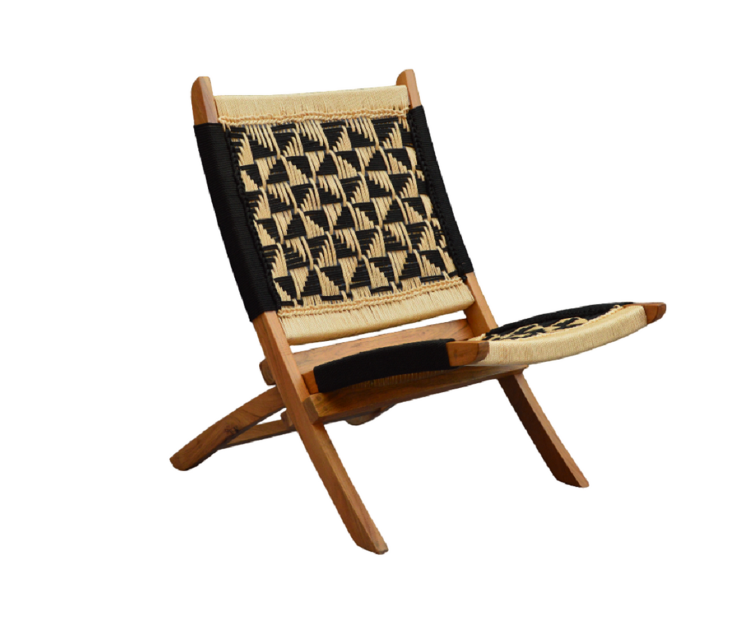 Orchid Homez Hand Woven Lounge Chair Folding Solid Wood Outdoor Chair