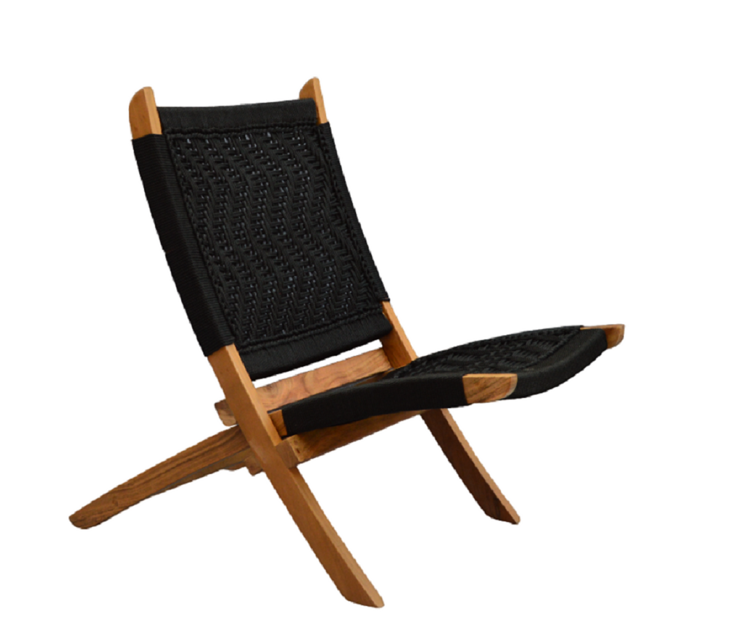 Orchid Homez Hand Woven Lounge Chair Folding Solid Wood Outdoor Chair