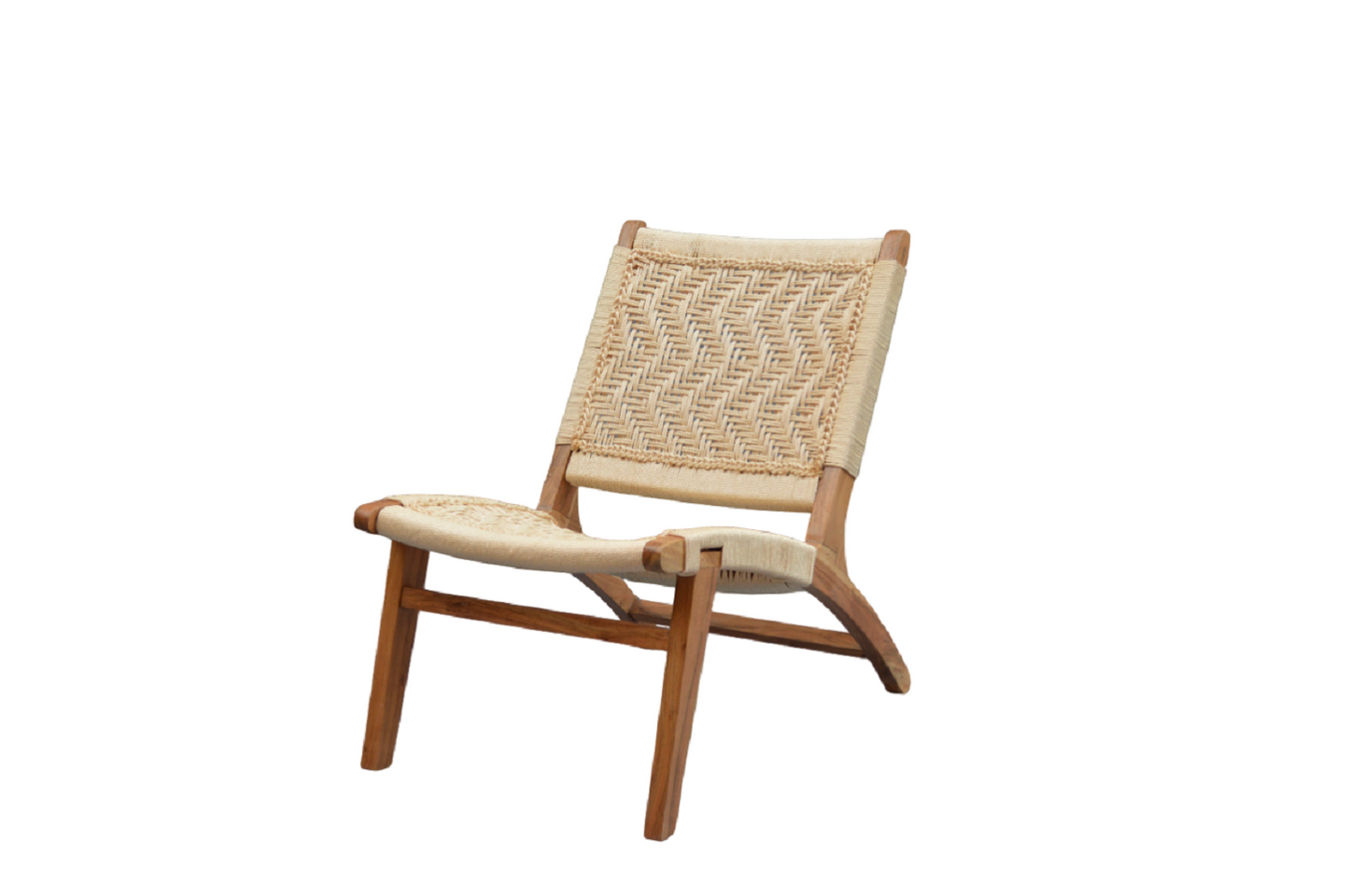 Heritage Haven Hand Woven Lounge Chair Solid Wood Chair by Orchid Homez