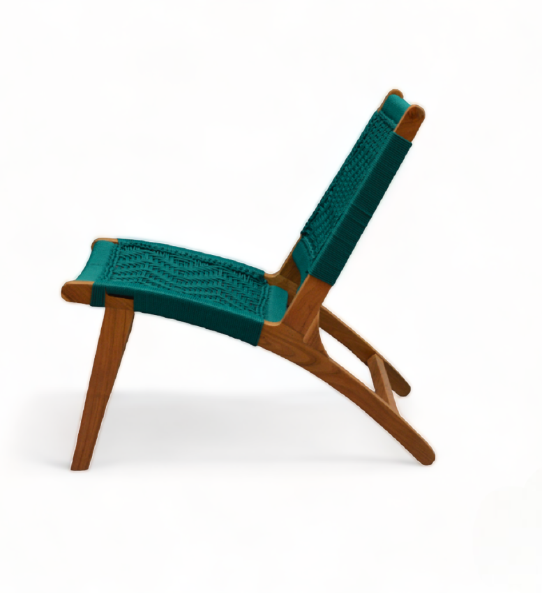 Heritage Haven Hand Woven Lounge Chair Solid Wood Chair by Orchid Homez