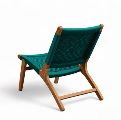 Heritage Haven Hand Woven Lounge Chair Solid Wood Chair by Orchid Homez