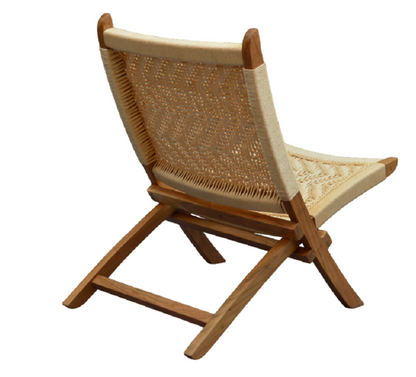 Orchid Homez Hand Woven Lounge Chair Folding Solid Wood Outdoor Chair