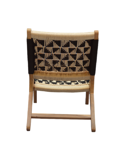 Heritage Haven Hand Woven Lounge Chair Solid Wood Chair by Orchid Homez