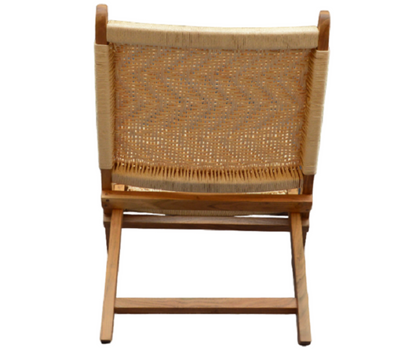 Orchid Homez Hand Woven Lounge Chair Folding Solid Wood Outdoor Chair