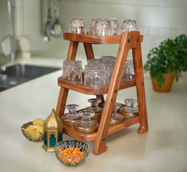 Pyramid Vegetable Rack 3 Layer Solid Wood – OrchidHomez