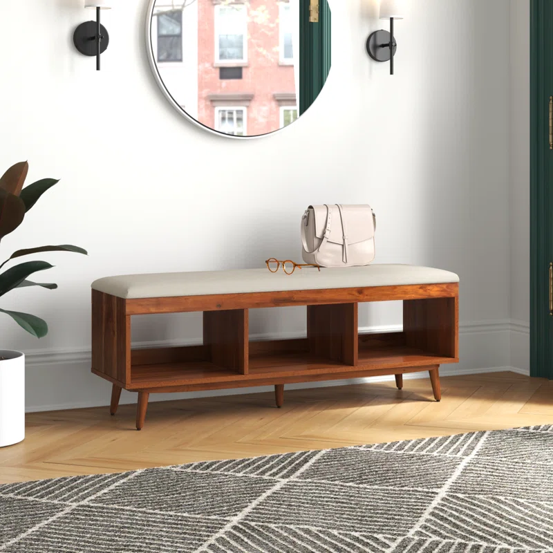 Wayne Bench solid wood bench with stain resistant fabric
