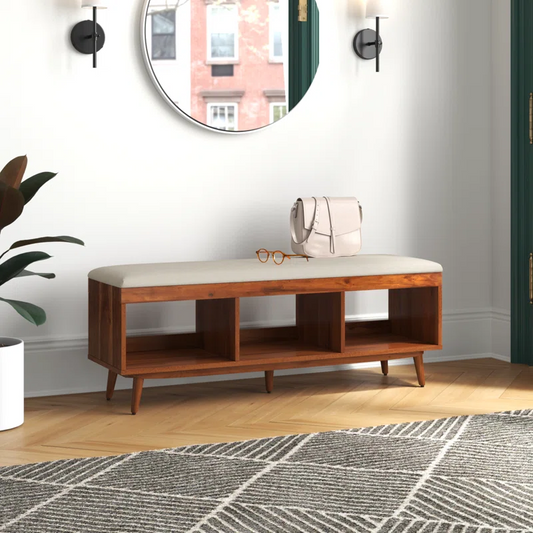 Wayne Bench solid wood bench with stain resistant fabric