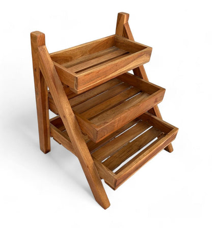 Vegetable Rack 3 Layer Solid Wood