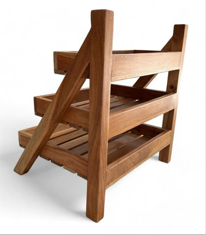 Vegetable Rack 3 Layer Solid Wood