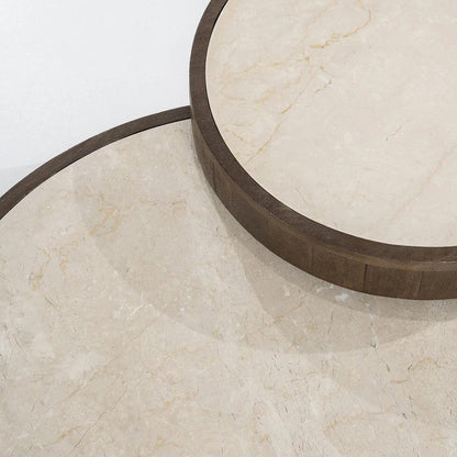 Rene solid wood and marble coffee table