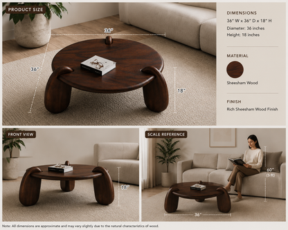 VEENA SHEESHAM WOOD COFFEE TABLE