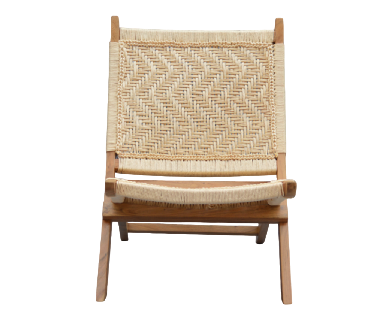 Orchid Homez Hand Woven Lounge Chair Folding Solid Wood Outdoor Chair