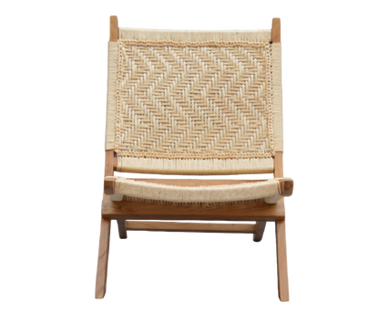 Orchid Homez Hand Woven Lounge Chair Folding Solid Wood Outdoor Chair