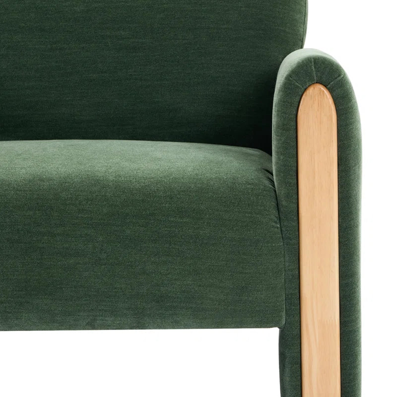 Wide Modern Solid Wood Chair with stain resistant fabric