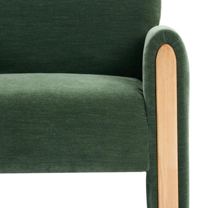 Wide Modern Solid Wood Chair with stain resistant fabric