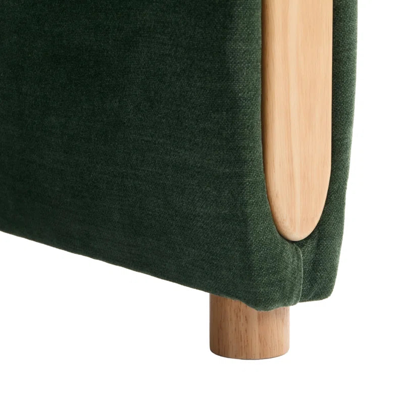 Wide Modern Solid Wood Chair with stain resistant fabric