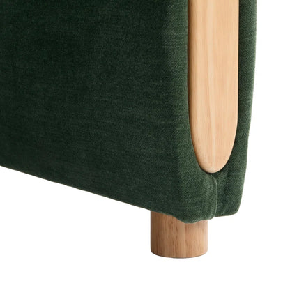 Wide Modern Solid Wood Chair with stain resistant fabric