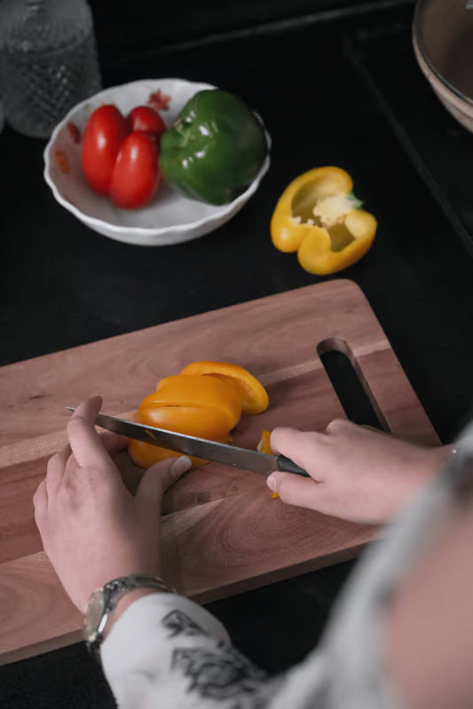 ChopChamp Solid Wood Acacia Cutting Board handle