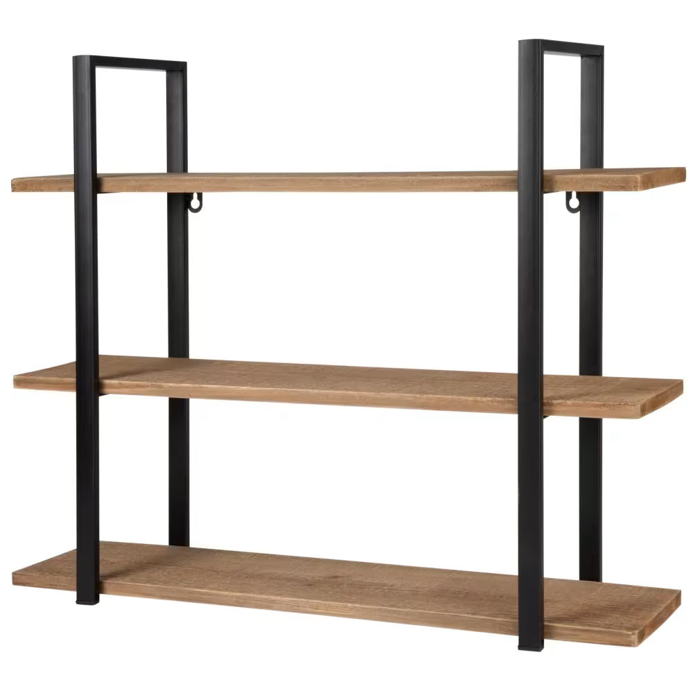 Mount Muse Solid wood Metallic wall Rectangular storage shelf