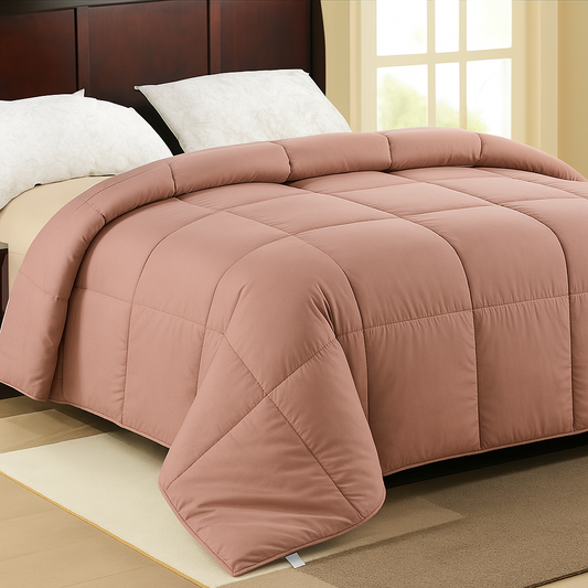 CoolBreeze All season Comfort Quilts - Nude Pink And White