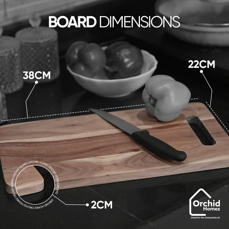 ChopChamp Solid Wood Acacia Cutting Board handle