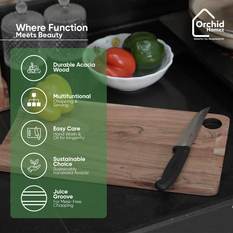ChopChamp Solid Wood Acacia Cutting Board
